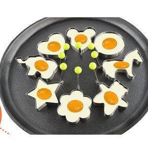 FYGALERY HL0003 Alat Cetakan Telur Pencetak Goreng Egg Mold Stainless Bentuk Bintang Love Bunga Bulat Murah