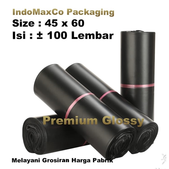 

Polymailer Kantong Plastik Packing Premium Glossy Hitam 45 x 60 Cm / Plastik Packing Baju, Accesories / Packing Olshop