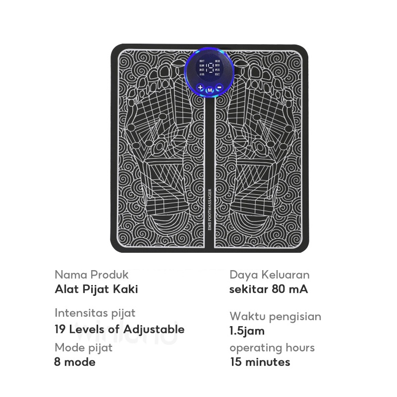 Alat Pijat Kaki EMS Pad Mat Akupunktur Pengisian Meningkatkan Sirkulasi Darah Meredakan Sakit Alat Pijat Kaki Elektrik