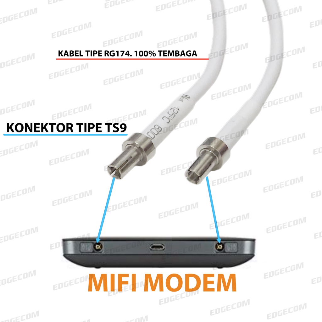 Antena External Modem Mifi dan USB 4G LTE HUAWEI E5573, E5577, E3372 TS9 DAN CRC9