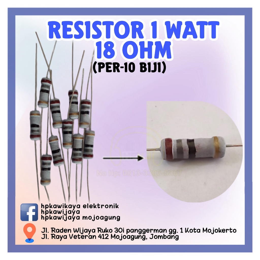 ( 40PCS ) RESISTOR 1 WATT 18 OHM 1watt 18 ohm R 1 watt 18ohm
