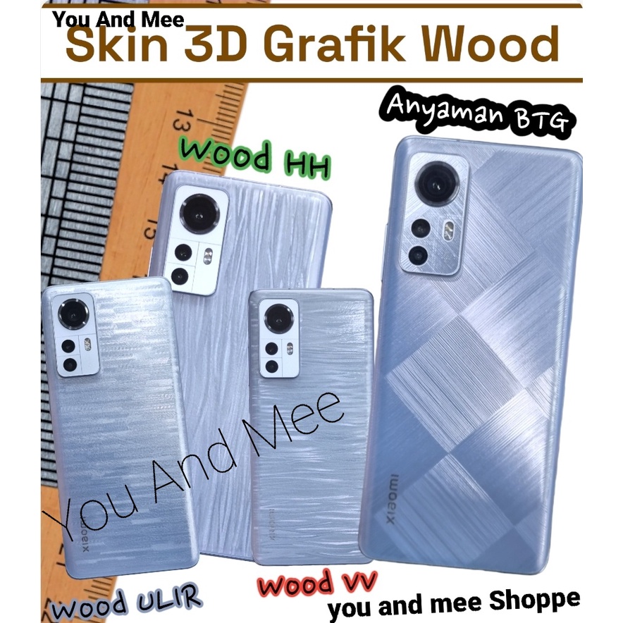2023 Skin Sticker 3D WOOD Samsung Note 20 20Ultra 10 10+ 10-Lite 9 8 FE 5 4 3 Note EDGE Garskin Gar Scotlite Skotlet Stiker Gambar Motif Garis Simetris Kayu Anyaman Back Belakang Pelindung Anti Gores Jamur CLEAR Bening Plus 4G 5G Murah plastik Tempel C S