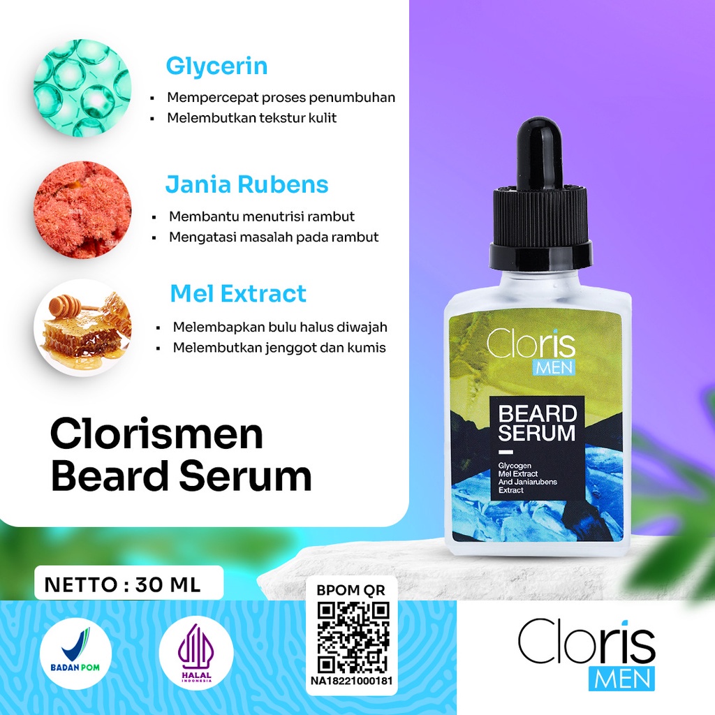 Clorismen Beard Serum X Onadio Leonardo Serum Penumbuh Rambut Brewok Jenggot Kumis Jambang Pria Cepat Bpom Original