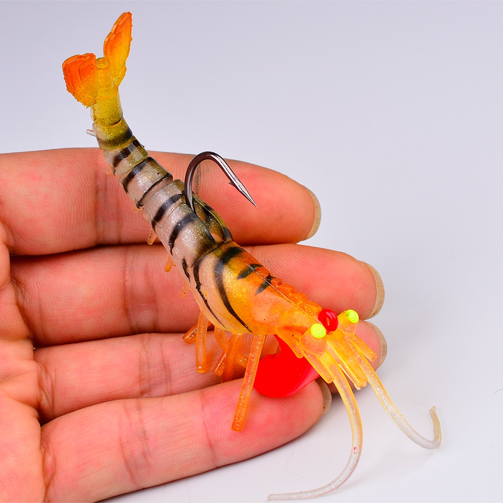 1pc 7g 11.5g Luminous Mata Mini Udang Memancing Umpan Pancing Merangkak Lembut Umpan Jig Silikon Jigging Memancing Umpan Fishing Tackle