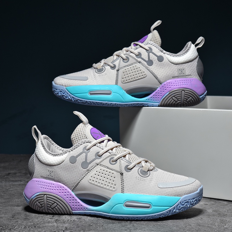 Sepatu Basket Sport Olahraga Pria Wanita Fashion #8599 Grey - 40