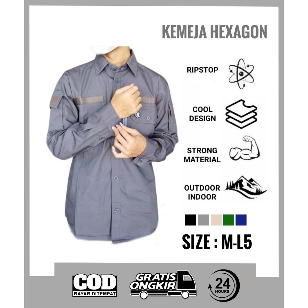 KEMEJA TACTICAL HEXAGON / KEMEJA TACTICAL OUTDOOR PREMIUM