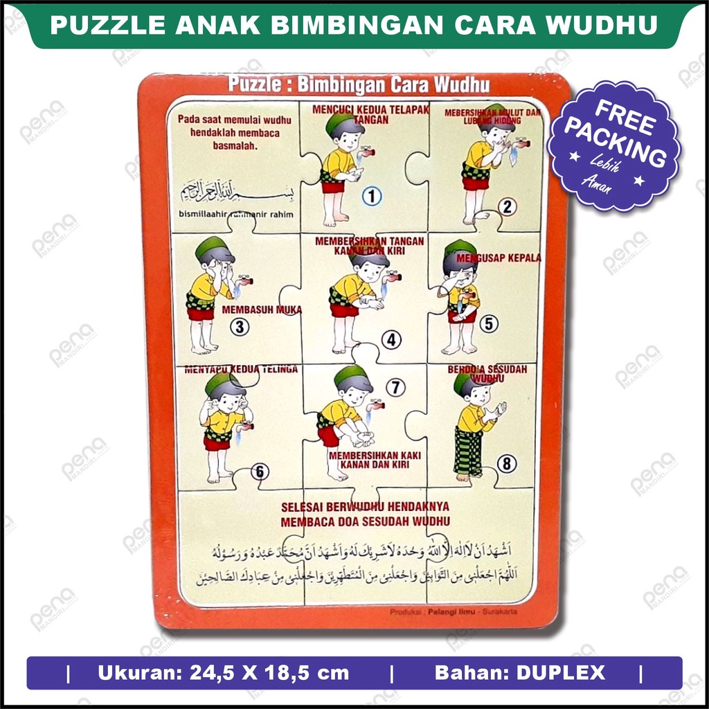 Puzzle / Puzle / Pazel Tata Cara Berwudhu - Belajar Wudhu