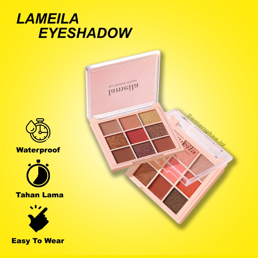 Lameila Eyeshadow Ada 9 Warna Tahan Lama Gratis kuas LA209