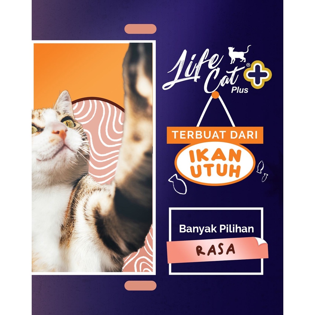 Life Cat PLUS Wet Cat Food 400gr / Makanan Kucing Basah Kaleng Lifecat 400GR