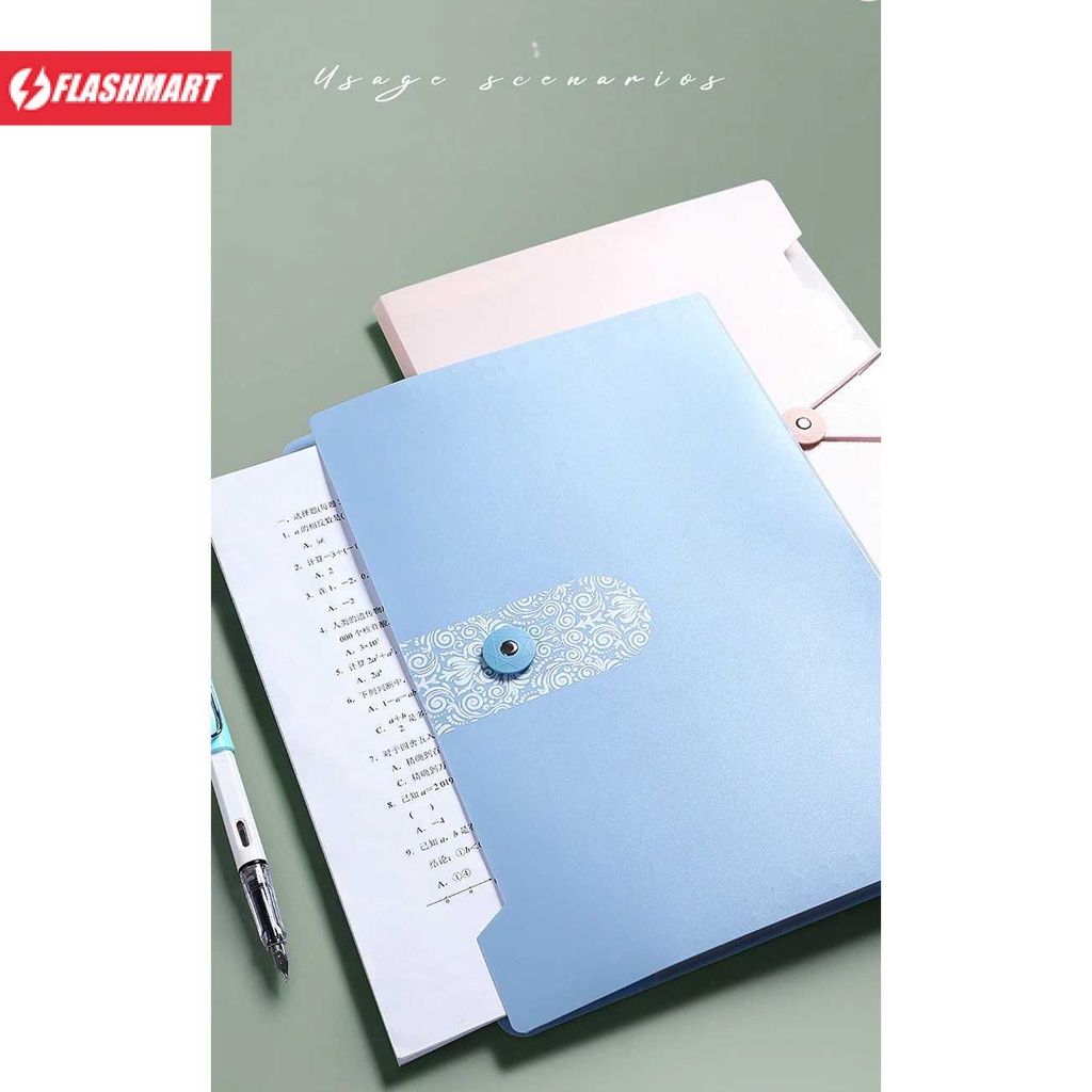 Flashmart Tas Folder Plastik Kertas A4 Multi Layer Storage 12 Grid - 5060-12