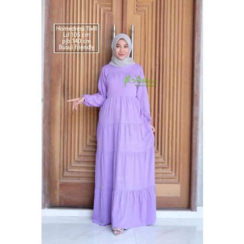 Homedres twill premium susun lima by Aini modiste//gamis ORI//gamis murah