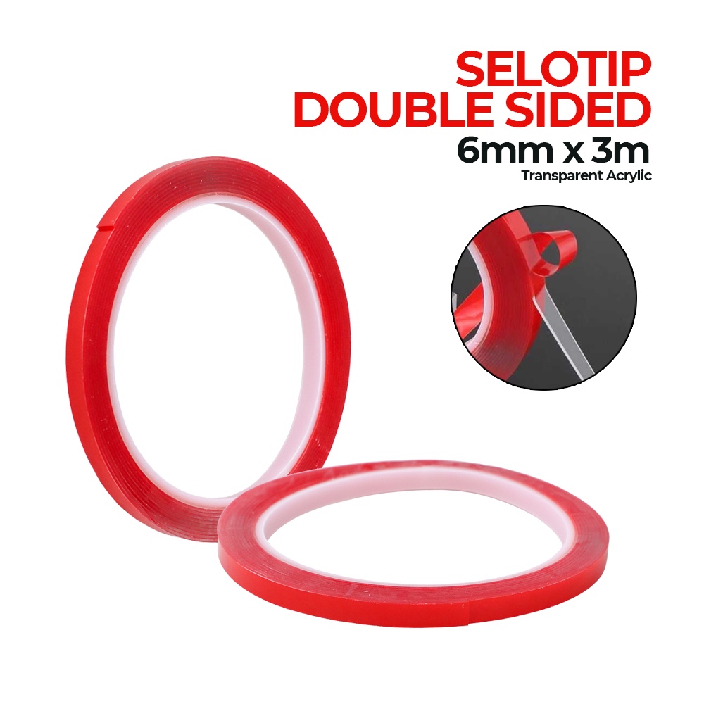 

Selotip Double Sided Tape Transparent Acrylic 3m 6 mm