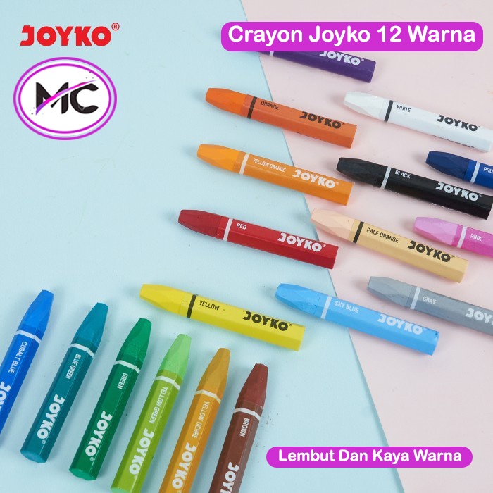 Krayon Anti Air Joyko Crayon Oil Pastel Set Art Pewarna Minyak Perwana Buku Gambar