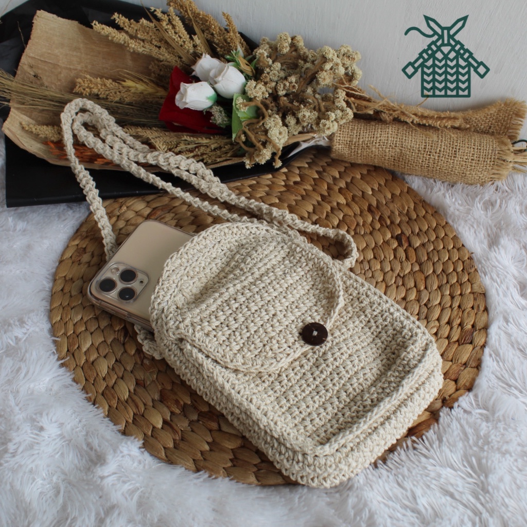 NEW TAS HP RAJUT KOREAN STYLE / TAS RAJUT MURAH BANDUNG / TAS ESTETIK HANDMADE