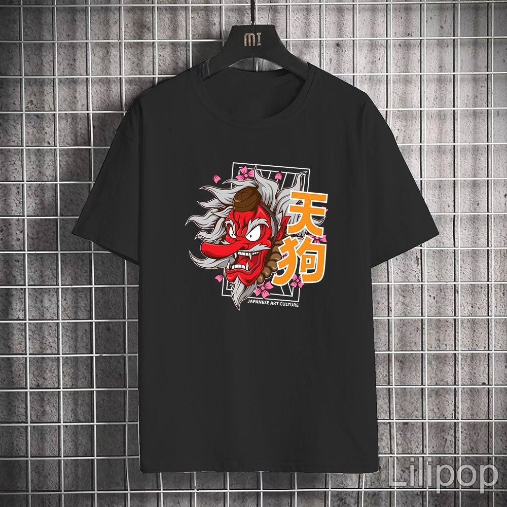 Lilipop Kaos Tshirt tengu Pria Baju Distro Basic Lengan Pendek Cowok Kasual