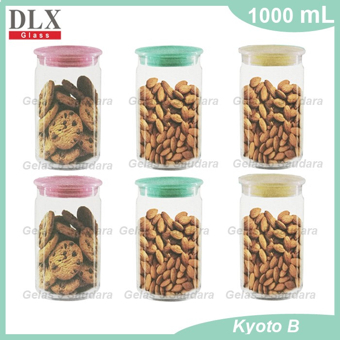 1 SET 6 TOPLES KACA DLX KYOTO B/TOPLES MAKANAN/TOPLES KUE/TOPLES KACA/
