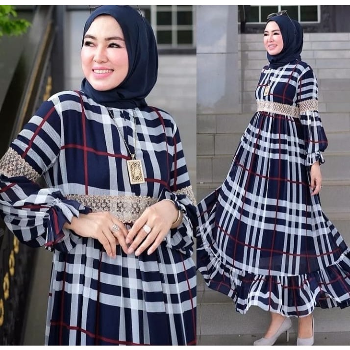 KIMIKO BBURBERRY by Aldisa MINI DRESS Siple Motif Kotak Trend Dunia Premium ORIGINAL Brand