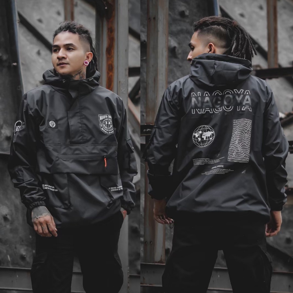 Jacket Cagoule Black Series Motif Original Distro - Jaket Parasut Waterproof Terbaru