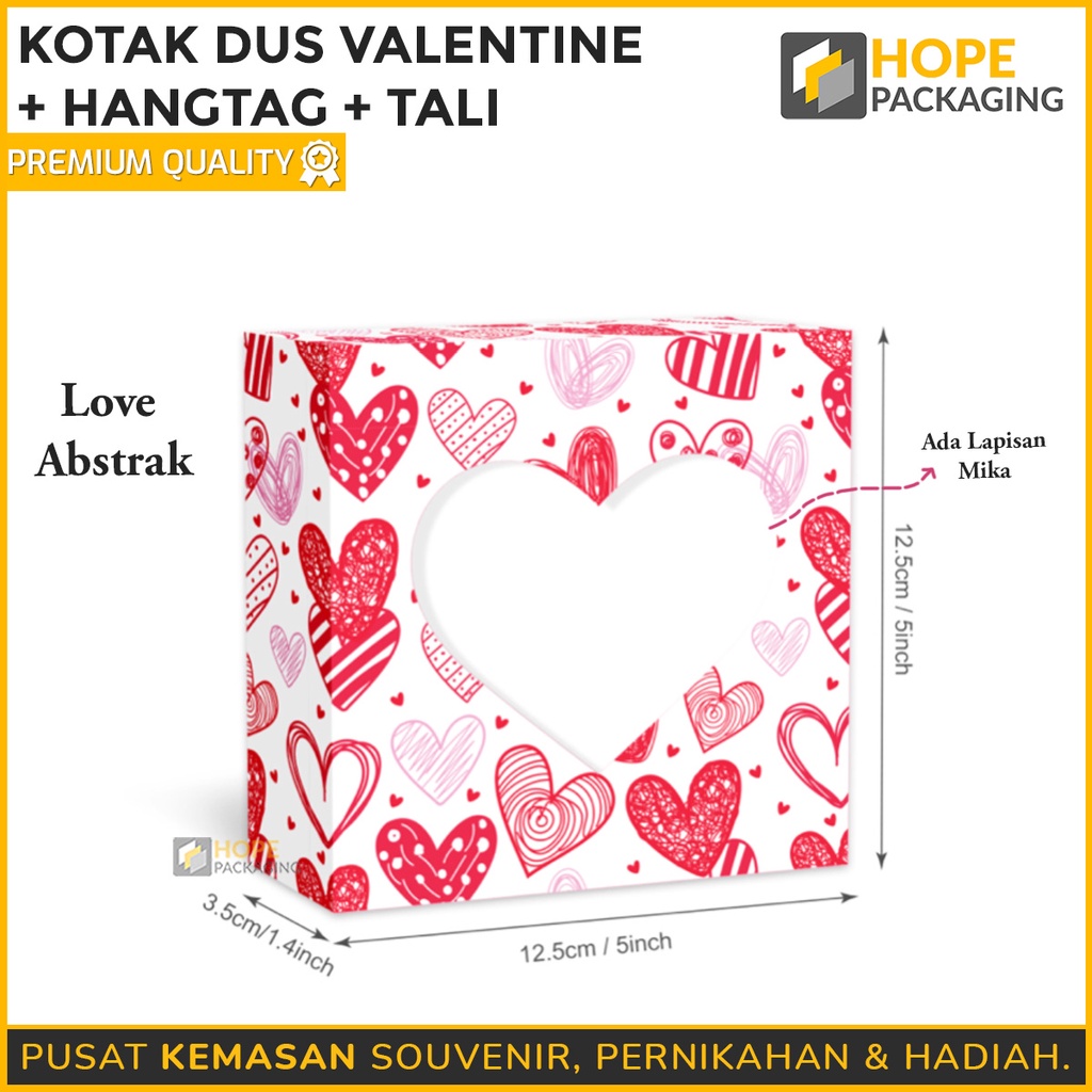 Kotak  Kado / Kotak Dus Valentine termasuk Hangtag dan Tali / termasuk pita / kantong hadiah