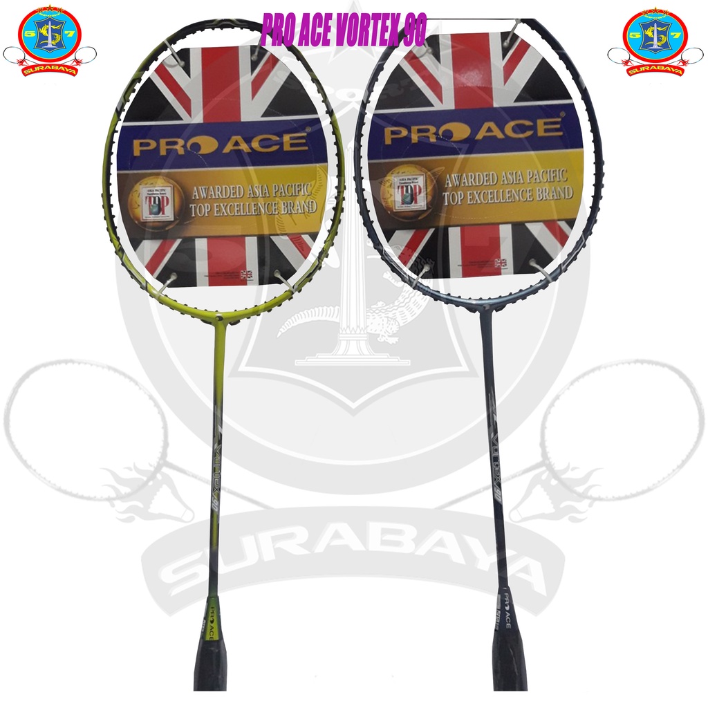 Raket Badminton Pro Ace Vortex 90 Original Bonus Komplit