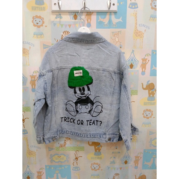 Jaket Jean Mickey Topi Hijau Trick or Teat 7-15