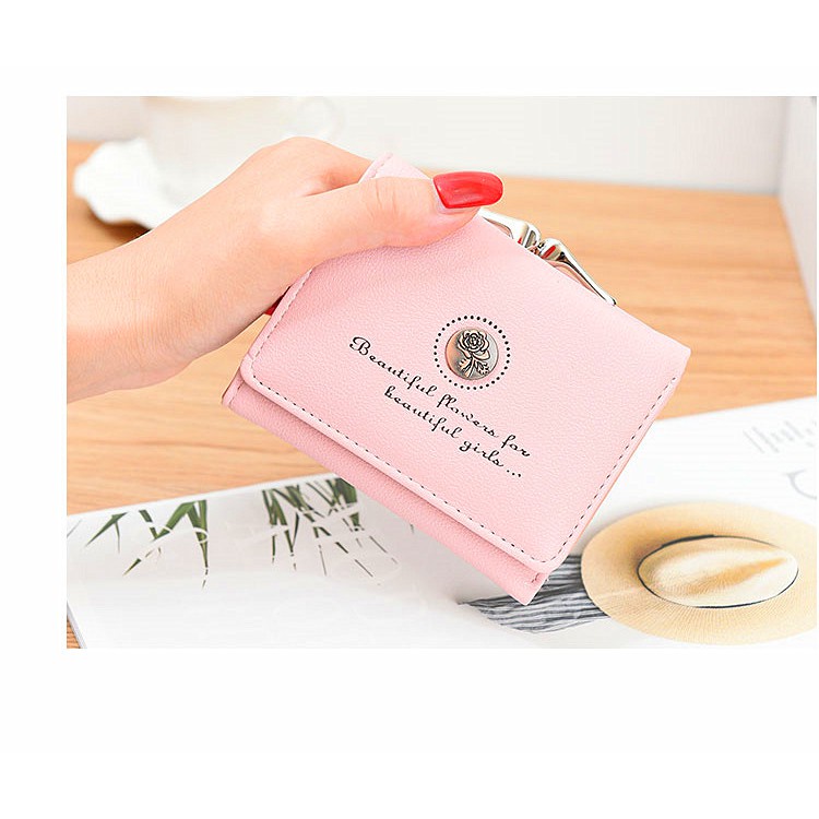 FYGALERY A860 DOMPET BEAUTIFUL FLOWERS FOR BEAUTIFUL GILRS DOMPET MINI DOMPET LIPAT DOMPET IMPORT