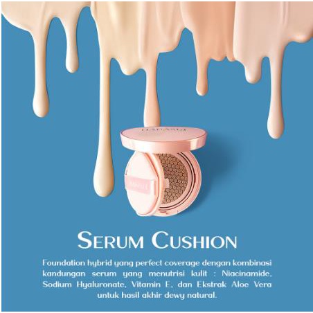 * KYRA * Hanasui Serum Cushion Bedak Cair Foundation Alas Bedak Kosmetik Wajah - Netto 15 gr