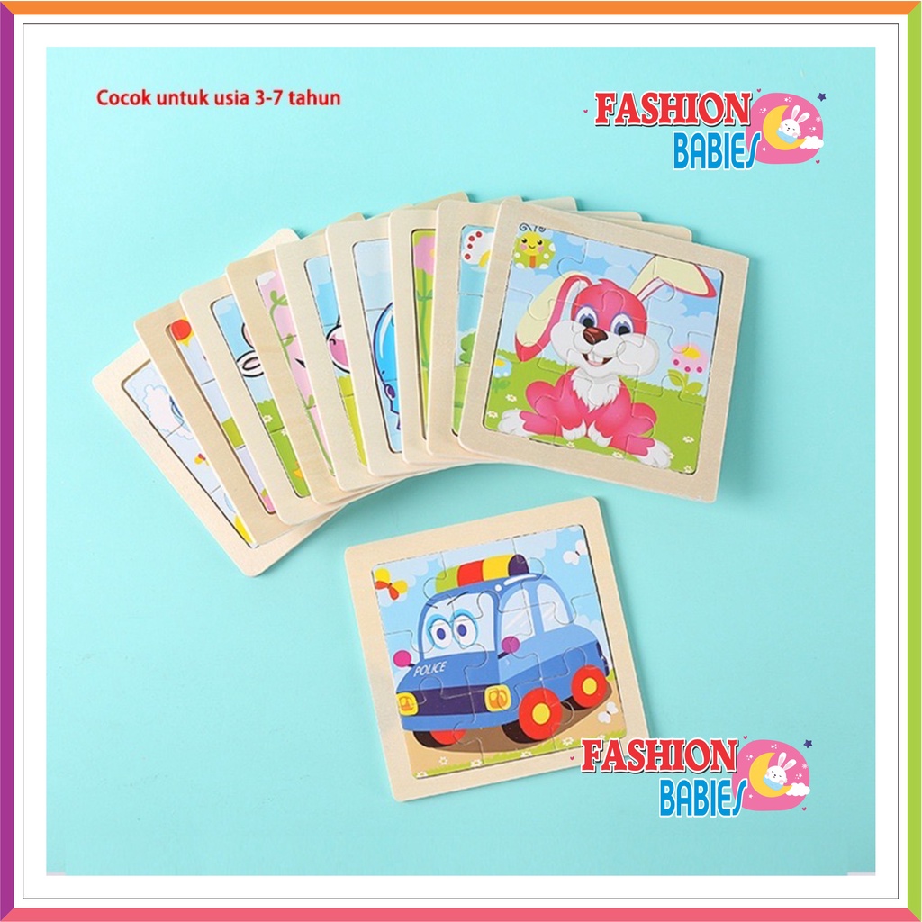 MAINAN EDUKASI PUZZLE KAYU | MAINAN ANAK JIGZAW PUZZLE 9 KEPING ❤ Fashionbabies ❤