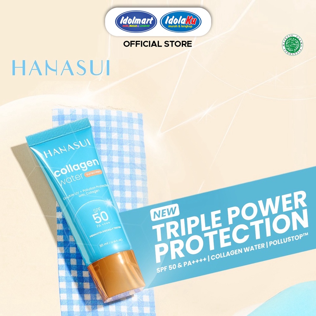 IDOLMART Hanasui Watercollagen sunscreen SPF 50 Surabaya