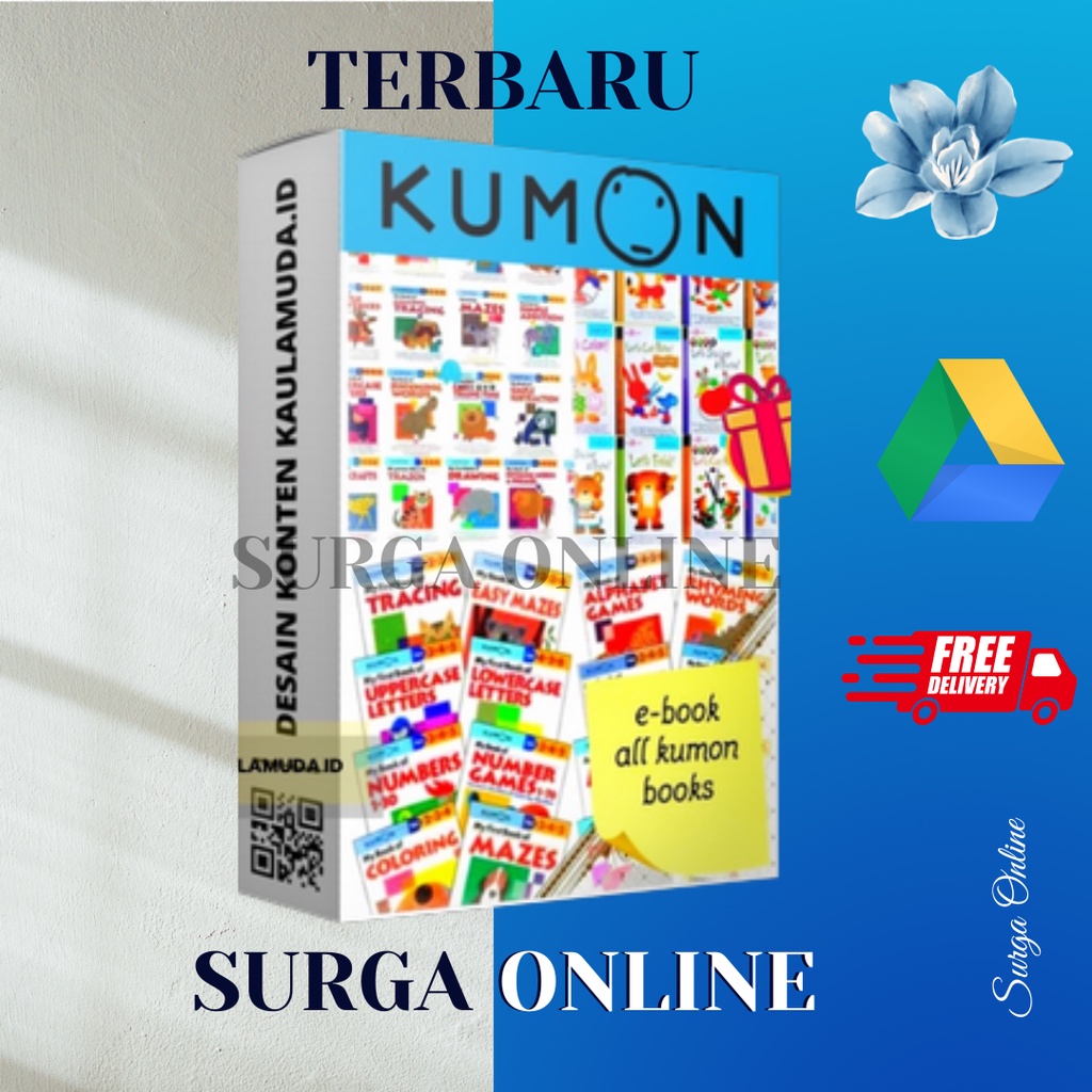 PAKET WORKBOOK KUMON LENGKAP - Semua Level Usia 2-8 THN - Materi Soal Belajar Anak Print