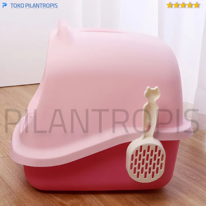 CAT LITTER BOX KUCING JUMBO BESAR TERTUTUP TOILET KUCING BAK TEMPAT KOTORAN POOP KUCING BESAR TERTUTUP