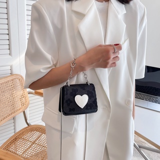 Bag Mini Heart Patch Detail Flap Square Bag Crossbody Bag 10048