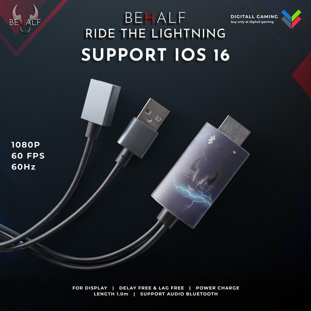 KABEL MHL ANDROID dan LIGHTNING HDMI IPHONE BEHALF RIDE LIGHTNING