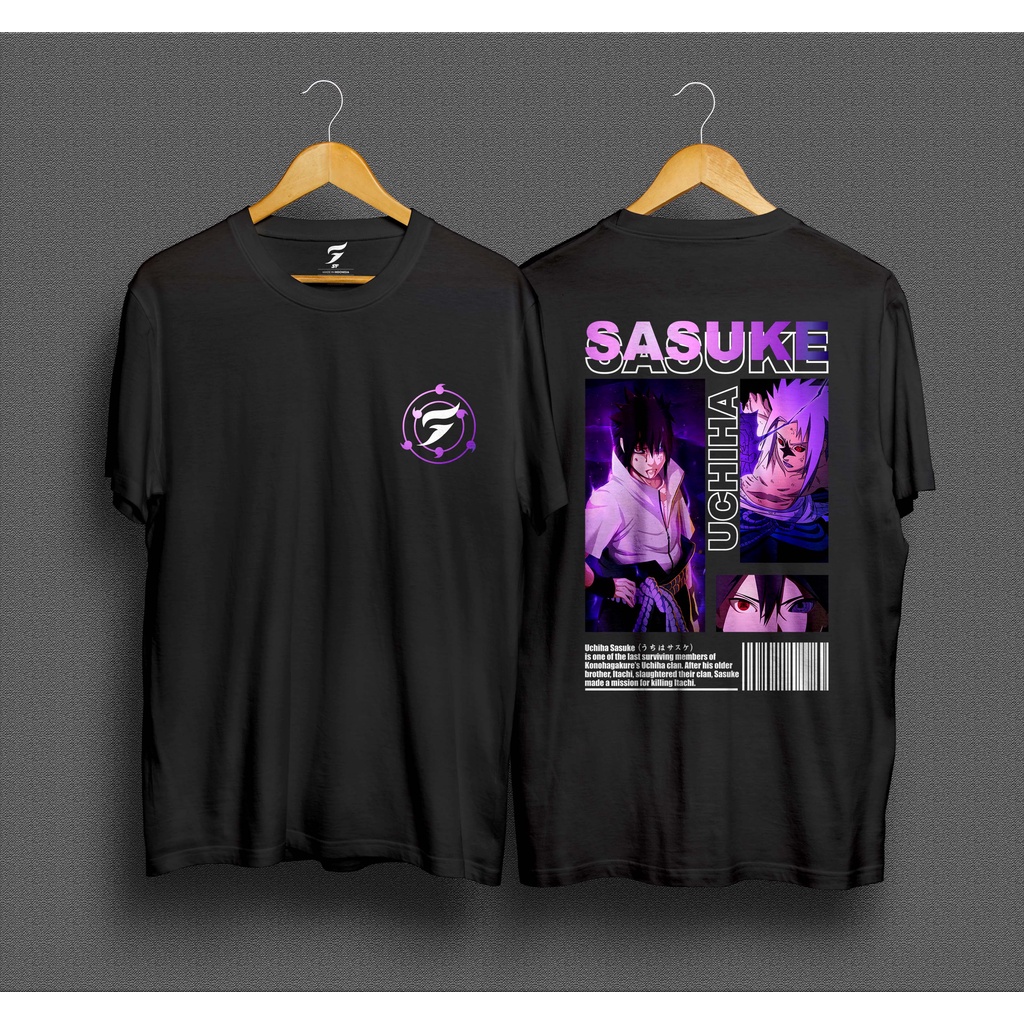 Kaos T-shirt Anime Naruto Baju SF Distro Atasan Pria wanita Sasuke Itachi Kakashi Obito Madara Terba