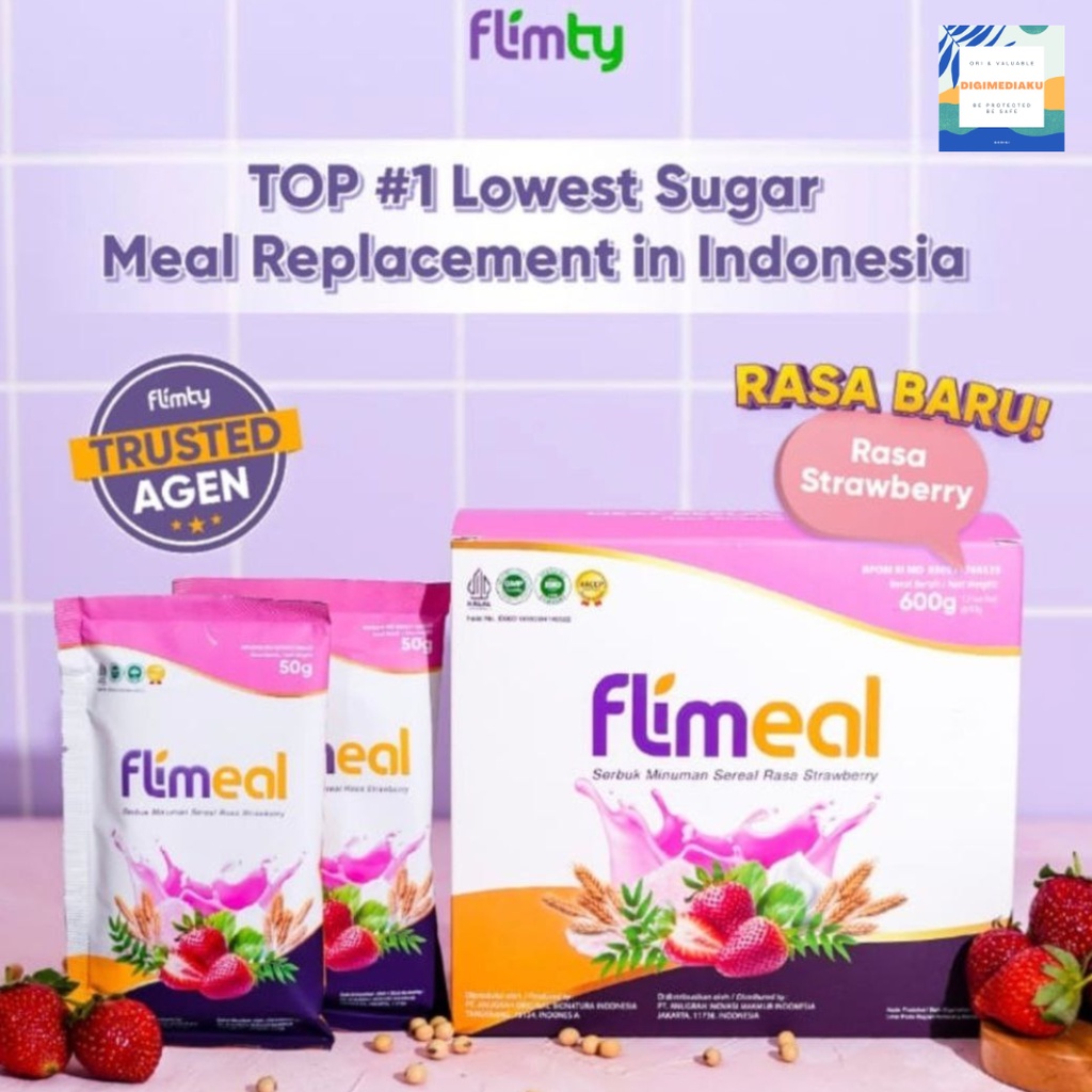 Flimeal Cokelat Susu 1 Sachet Flimeal Coklat Susu 1 Sachet Diet Rendah Kalori Meal Replacement Flimty