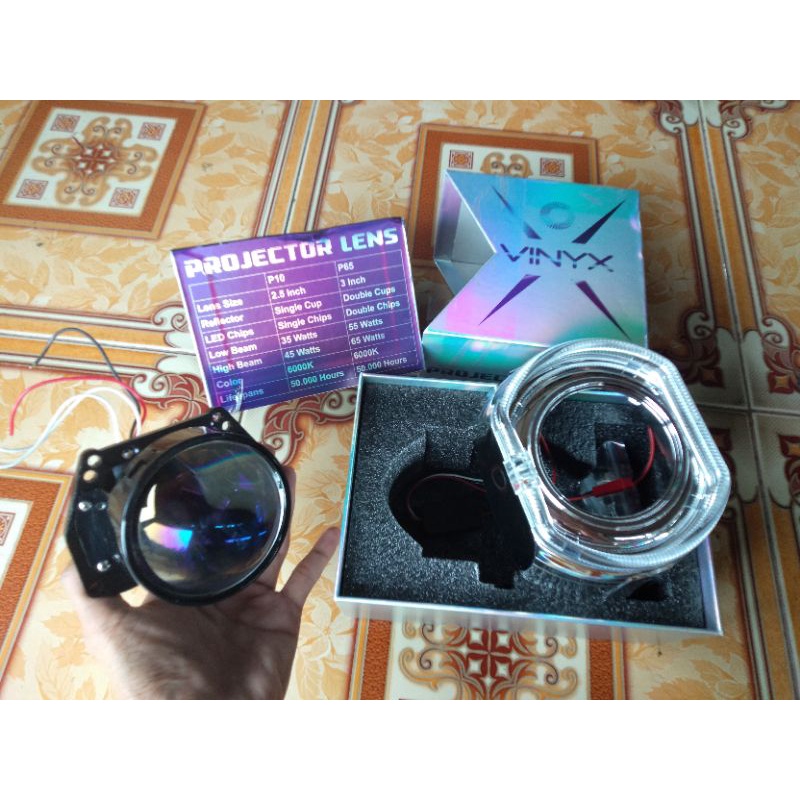 Projie projie biled VINYX P65, double bowl double emiter, high beam mantap free demon eye