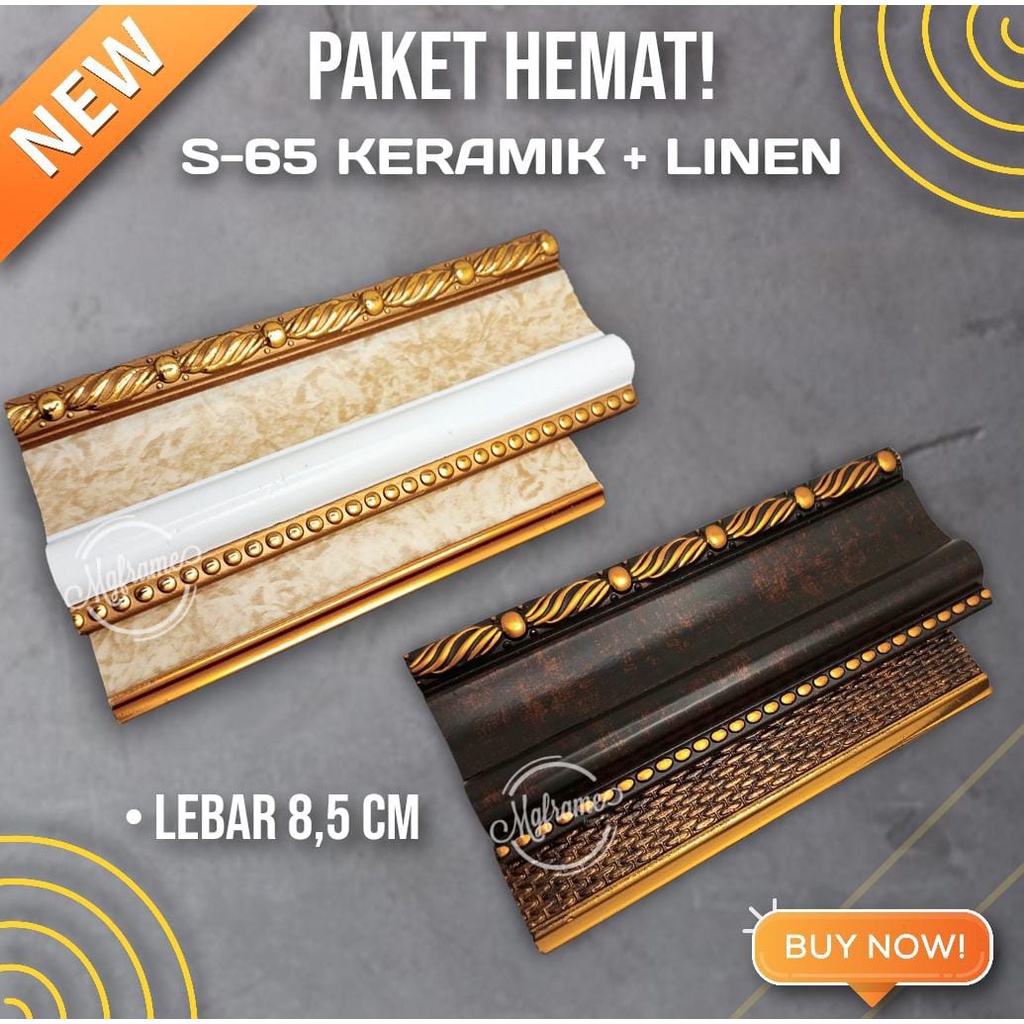 BATANGAN PIGURA POLOS 9CM PANJANG 3 METER//BATANGAN ECER// LIS PLAVON/