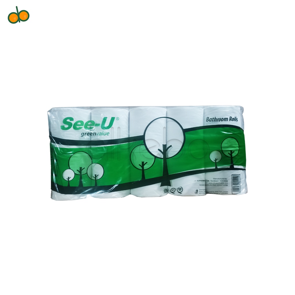 Tisu SEE-U Roll Toilet non emboss 215s green value harga per pack isi 10 roll Tissue