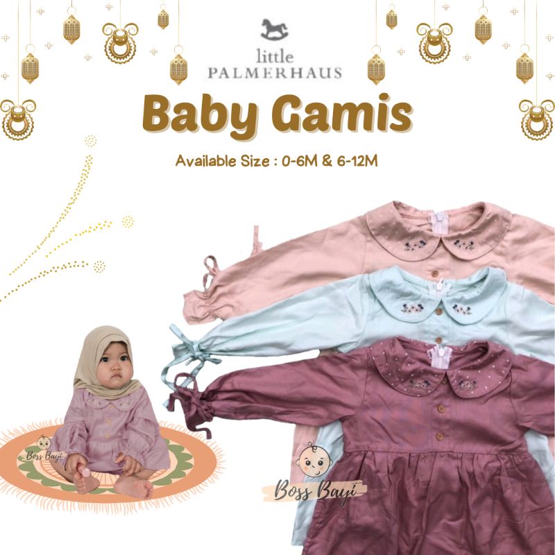 LITTLE PALMERHAUS Baby Gamis / Dress Lengan Panjang Bayi