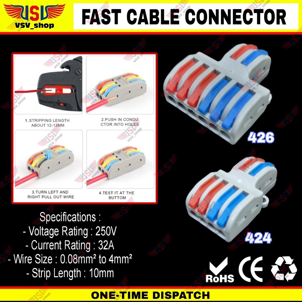 Terminal Konektor Kabel Sambung Cabang Quick Cable Connector 2to4