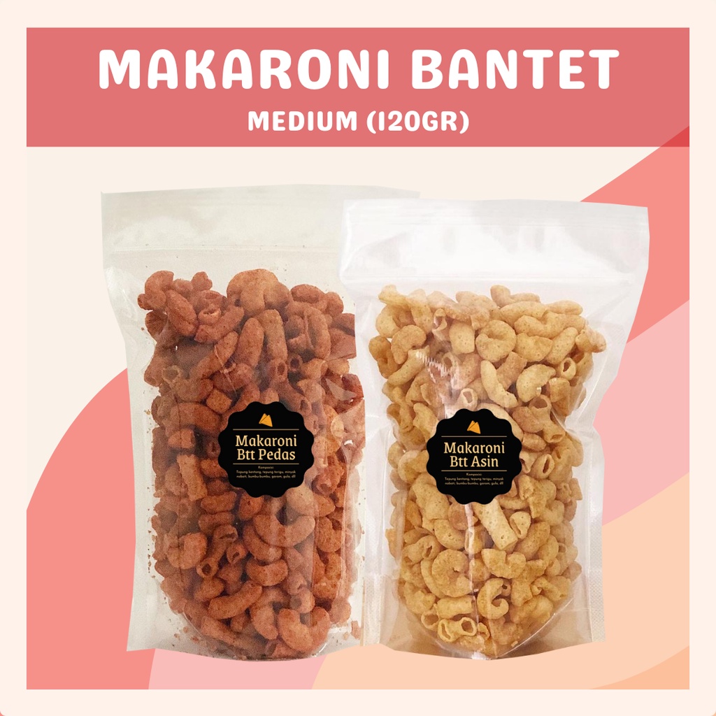 [DELISH SNACKS] Makaroni Bantet Pedas / Asin (M) 120gr / Snack Cemilan / Camilan Enak Gurih