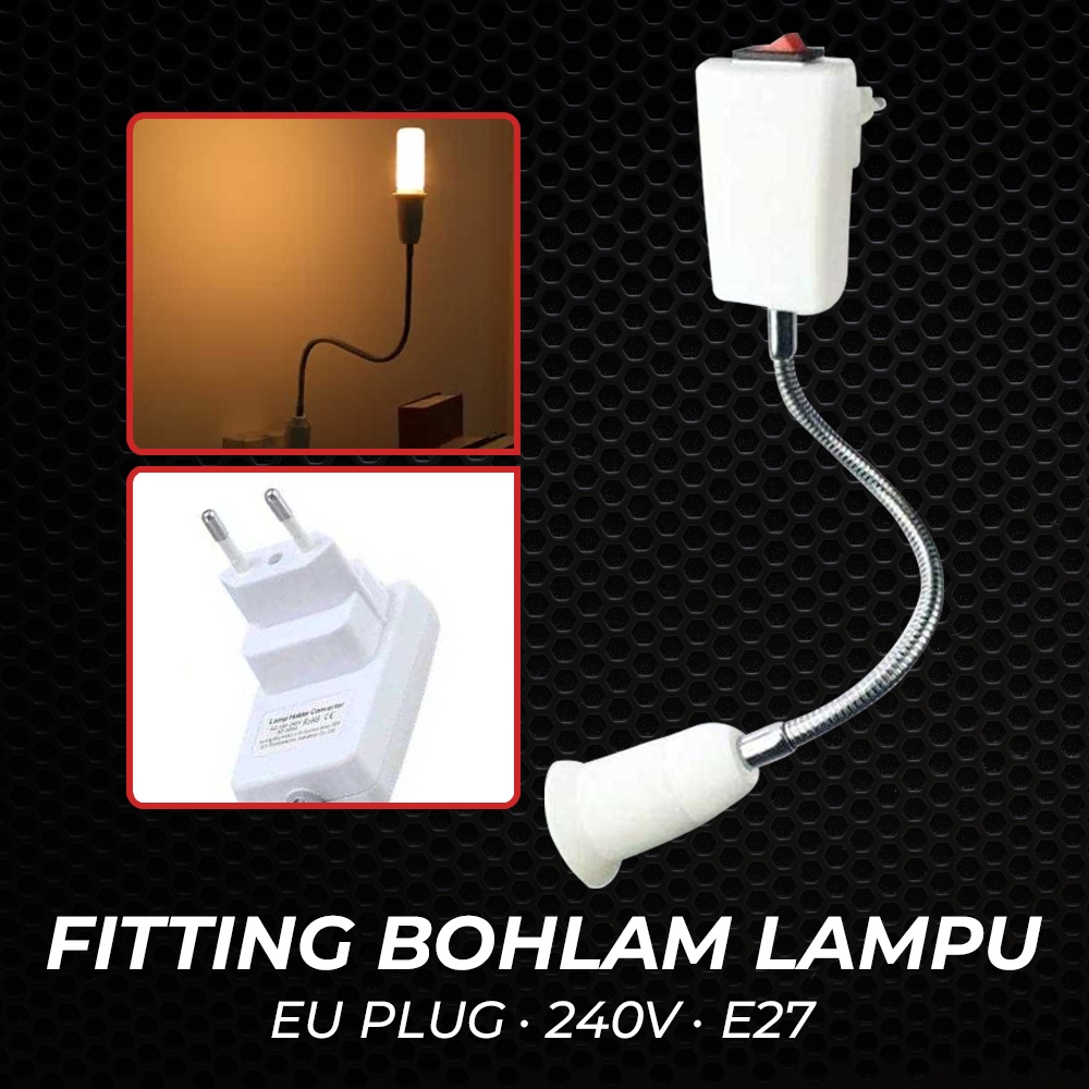 Adapter Ekstensi Bohlam E27 EU Plug 20cm - SN3851 - OMLL6JWH White