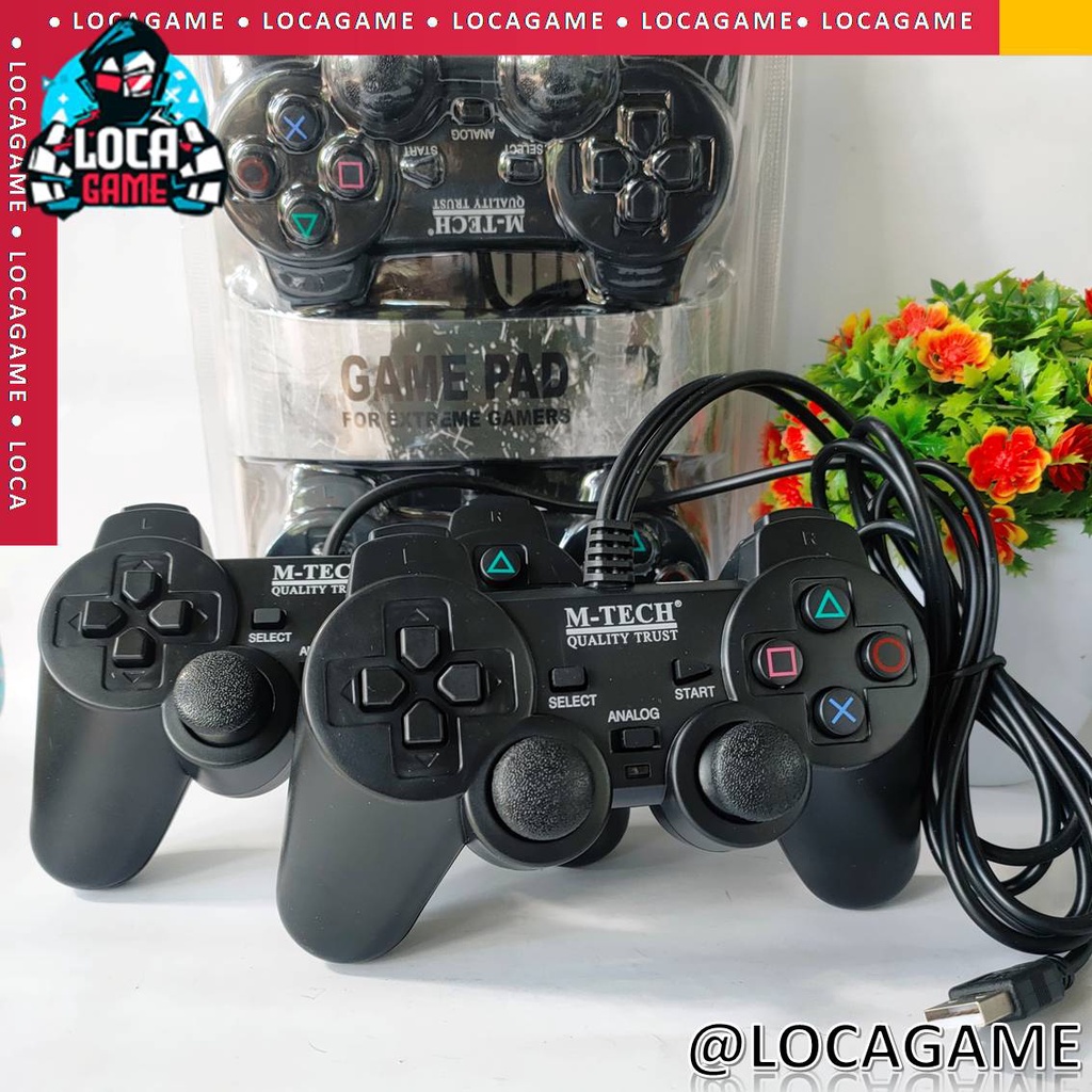 GAMEPAD SINGLE DOUBLE USB STIK STICK PC/LAPTOP/JOYSTIK HITAM MERK M-TECH