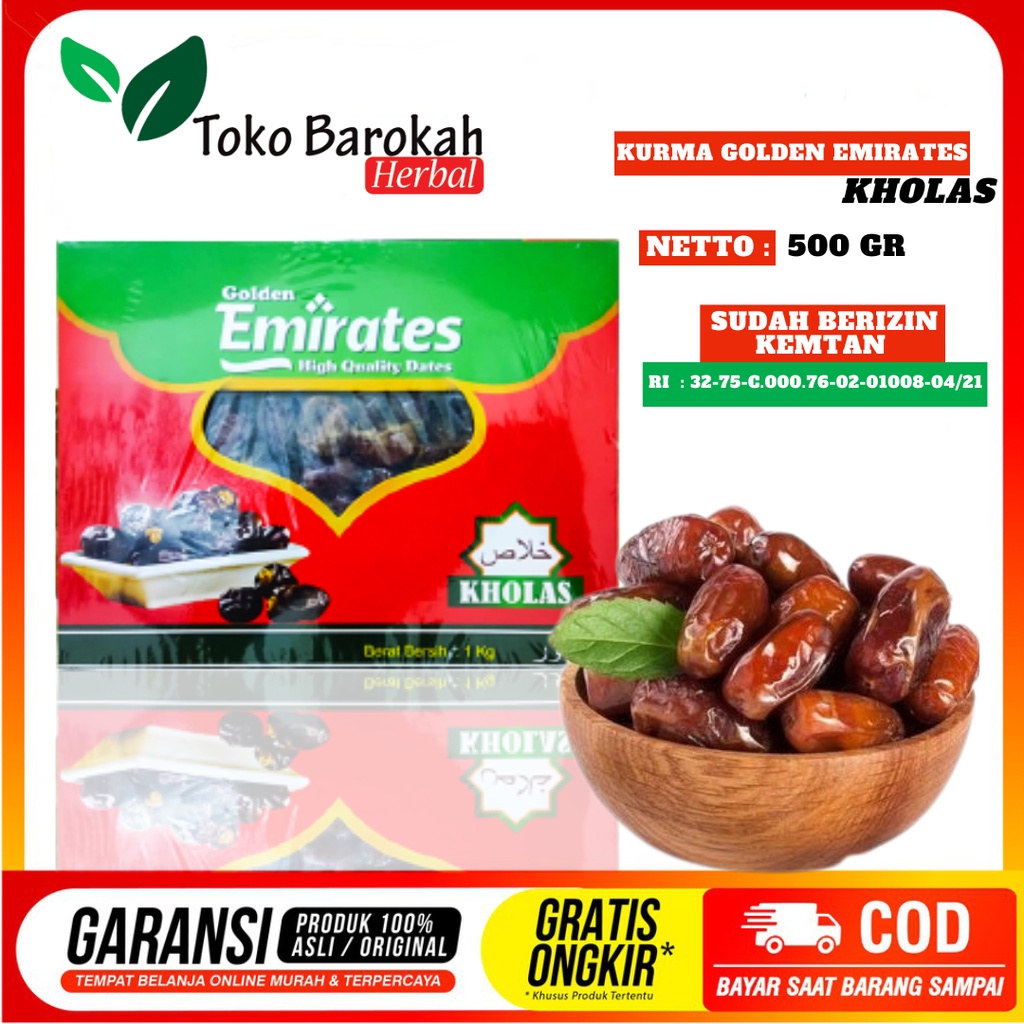 

Kurma Khalas - Kurma Kholas Golden Emirates Premium 1kg High Quality Dates