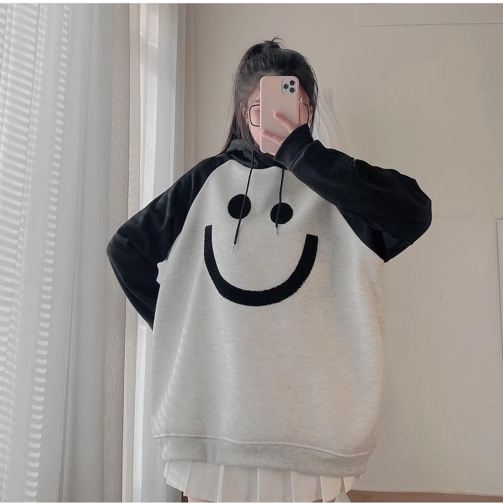 REGLAN SMILE HOODIE SWETAER WANITA / SWETER WANITA KOREAN STYLE