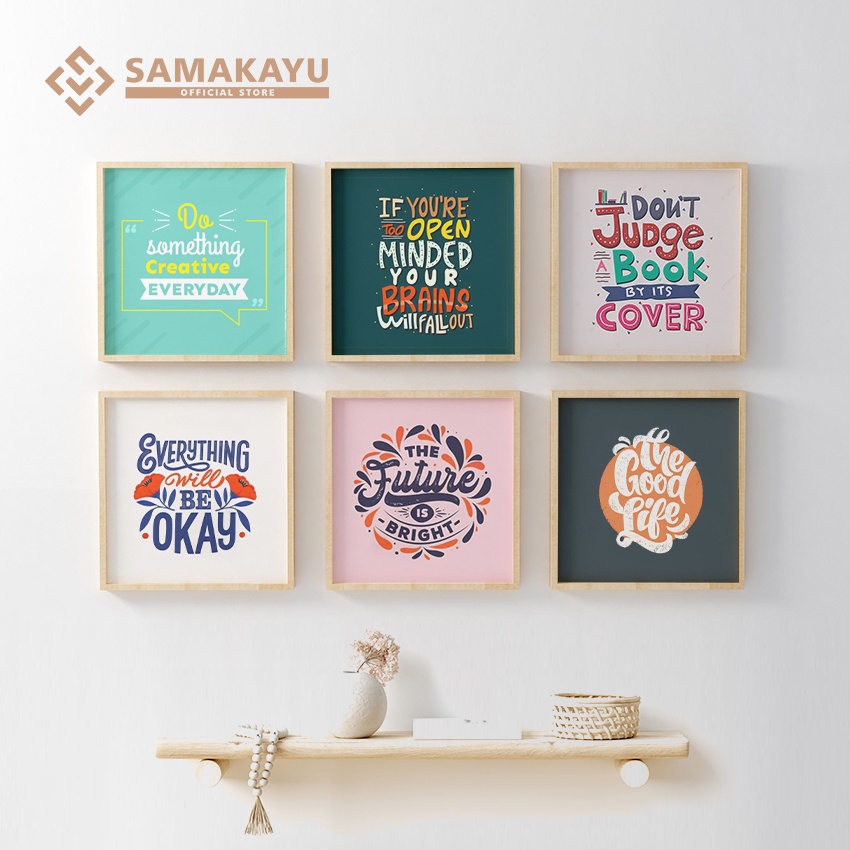 Typography Dekorasi Rumah Pajangan Dinding Frame Kayu / Dekorasi Dinding
