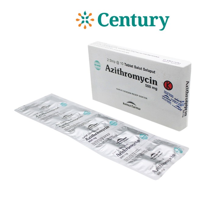 AZITHROMYCIN GENERIK_01 500 MG 1 STRIP @ 10 KAPLET SALUT SELAPUT