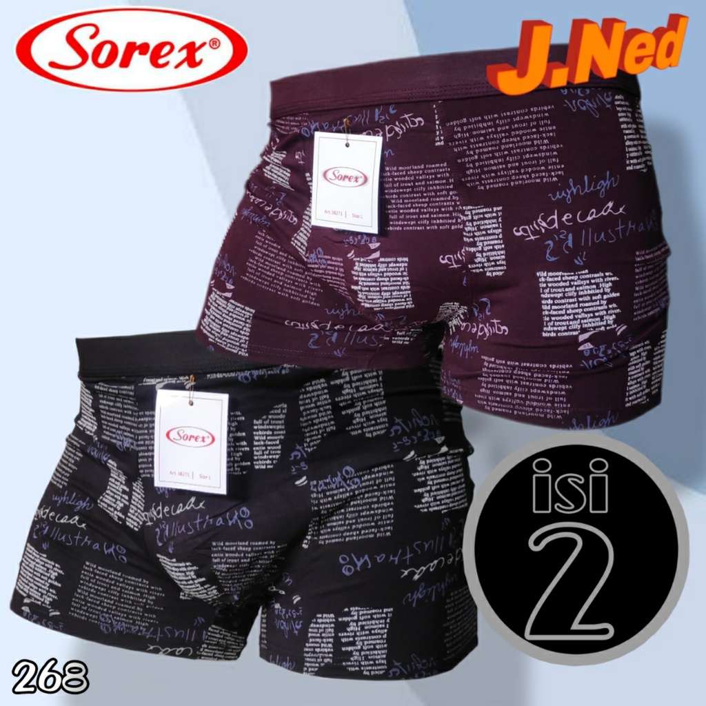 J268D BOXER PRIA SOREX TRENDY SIZE M - XL HARGA PER 1 BOX / 2PCS