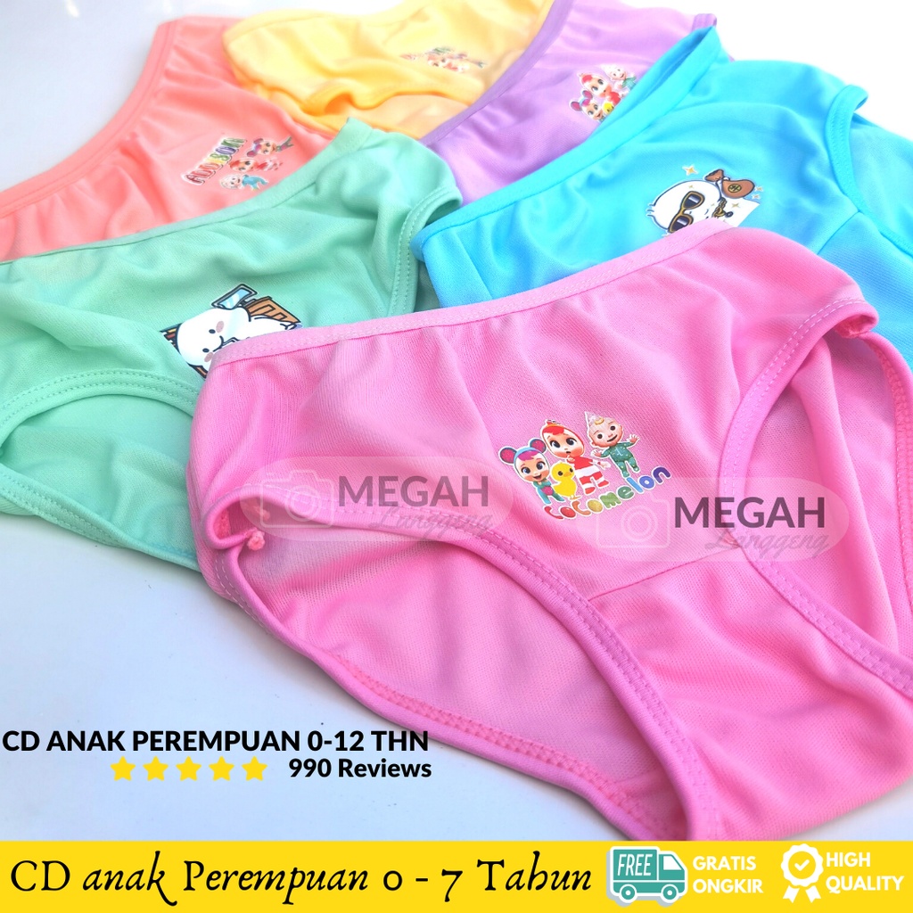 6 &amp; 12 pcs Celana Dalam Anak Perempuan / Lusinan - Grosir CD anak Wanita Murah - Celana Dalam Anak Perempuan Stabillo - CD celana dalam anak perempuan bahan katun halus 1-7 Tahun