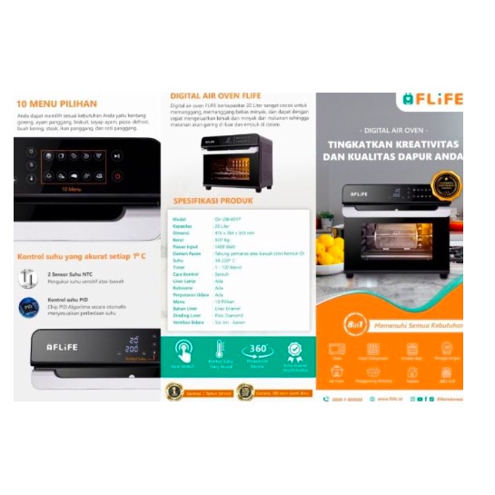 [ FLIFE ] Flife Digital 20 Liter Air Oven Smart Control OV-20HX01P FREE GIFT!!